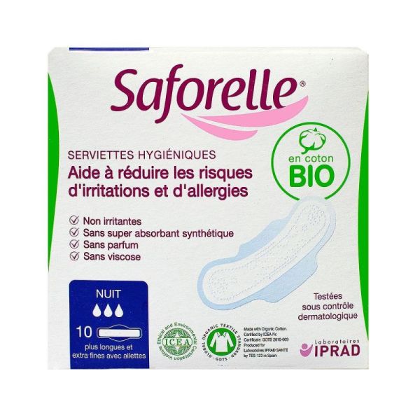 Saforelle Coton Prot Serv Nuit 10