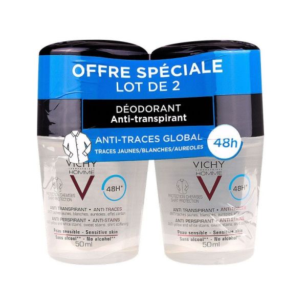 Vichy Deo  Hom Lot*2  Bille 48H Anti-Traces