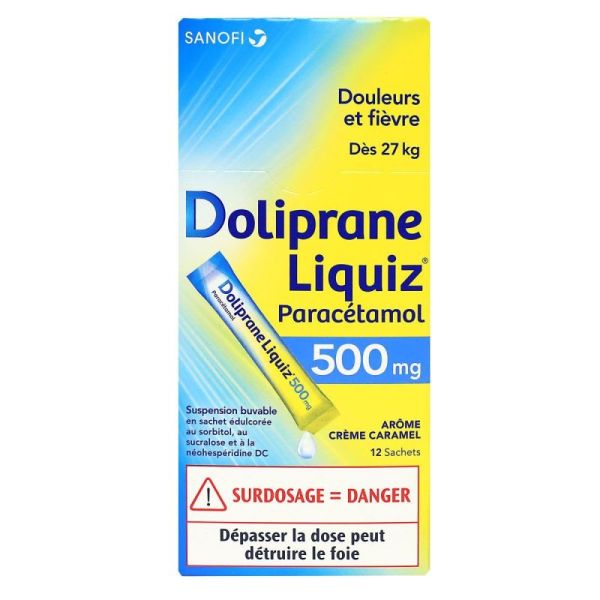 Doliprane Liquiz 500 Mg 12 Sticks