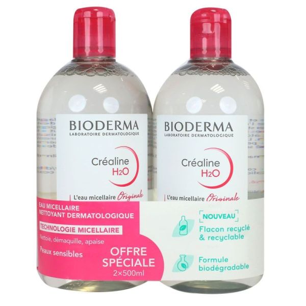 Bioderma Crealine H2O Sol Net Sp  2X500Ml