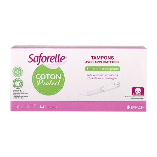 Saforelle Coton Prot Tampon+Appl16